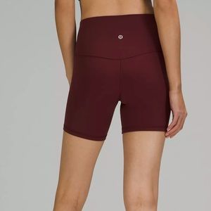 Burgandy Lululemon Align 6” shorts
